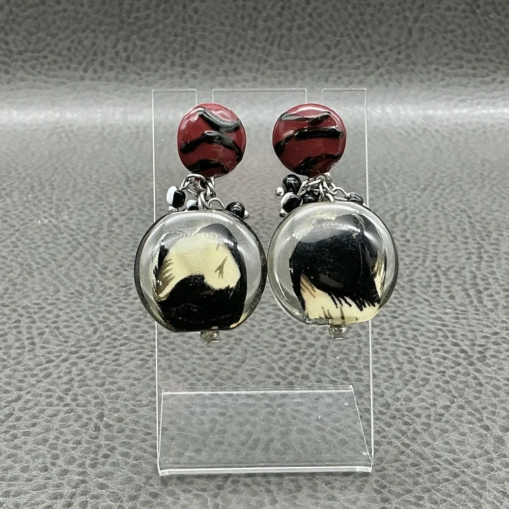 Earrings Multicolor Resin Beaded Dangle Drop Stud Womens Round Statement Jewelry